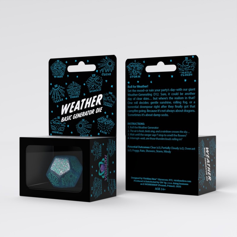 Weather Generator Die Shimmering Blue & Turquise