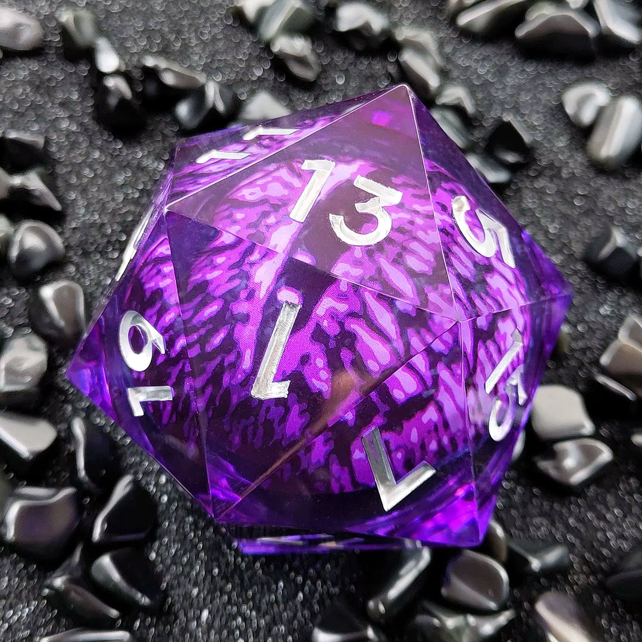 D20 Emerald Eye (33mm) - Purple/Eye