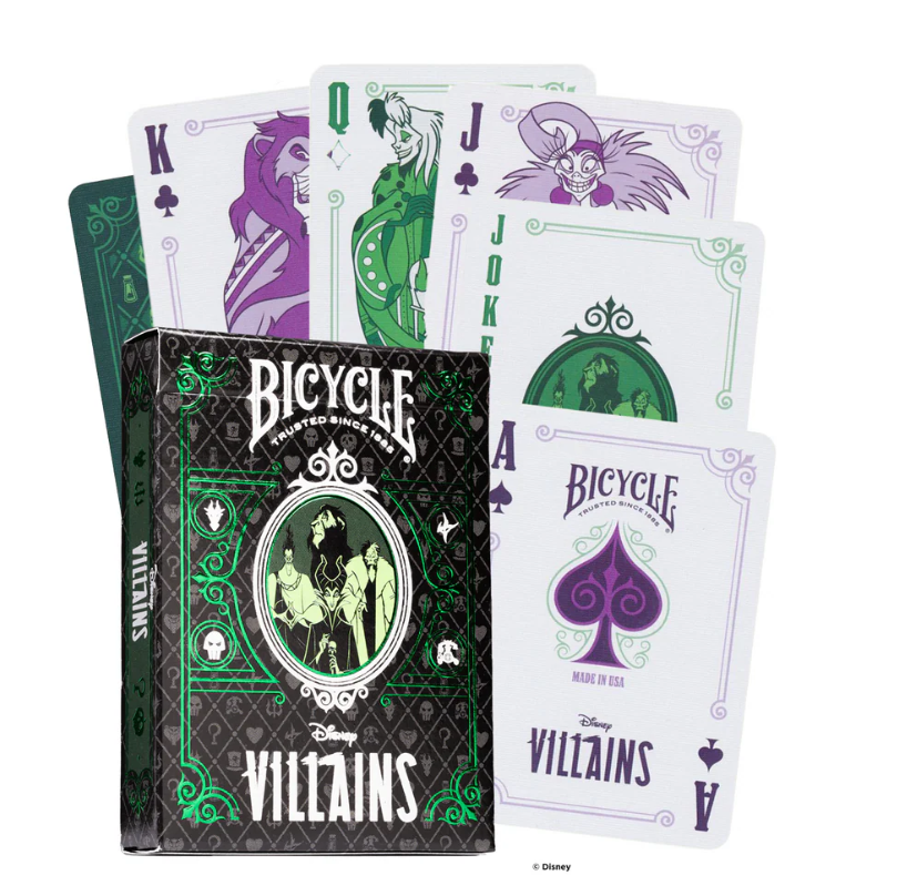 Bicycle Disney Villains Green playing cards
