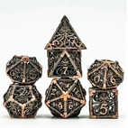 A Role Playing Dice Set Metallic - Brons Hollow Metal DND Dice (Ctulhu)