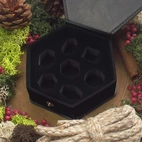 A Role Playing Dice Set - Amethyst Fluorite Crystal Gemstone Dice With leather Hexagon Box