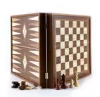 Classic 2-in-1 Chess & Backgammon Set in Walnut Case
