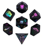 A Role Playing Dice Set - Obsidian Gemstone Dice