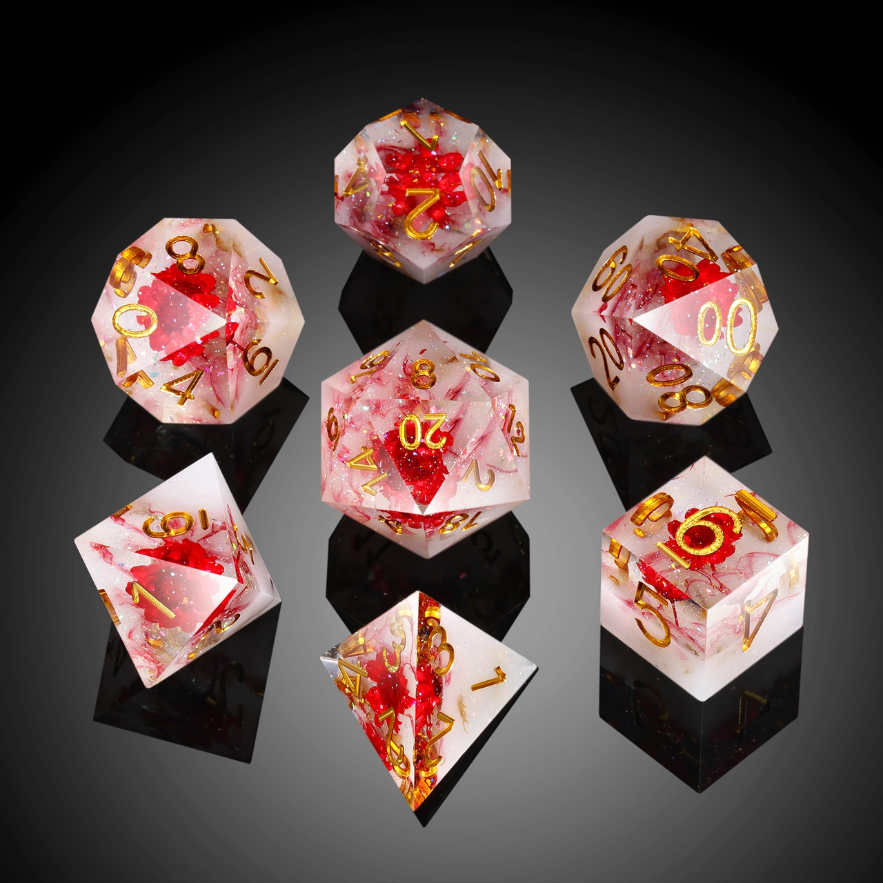 A Role Playing Dice Set - Red Flower