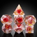 A Role Playing Dice Set - Red Flower