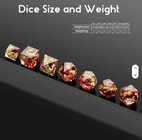 Sharp Edge Dice Set (7) Rings Red