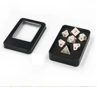 A Role Playing Dice Set Metallic - Silver med Röda siffror