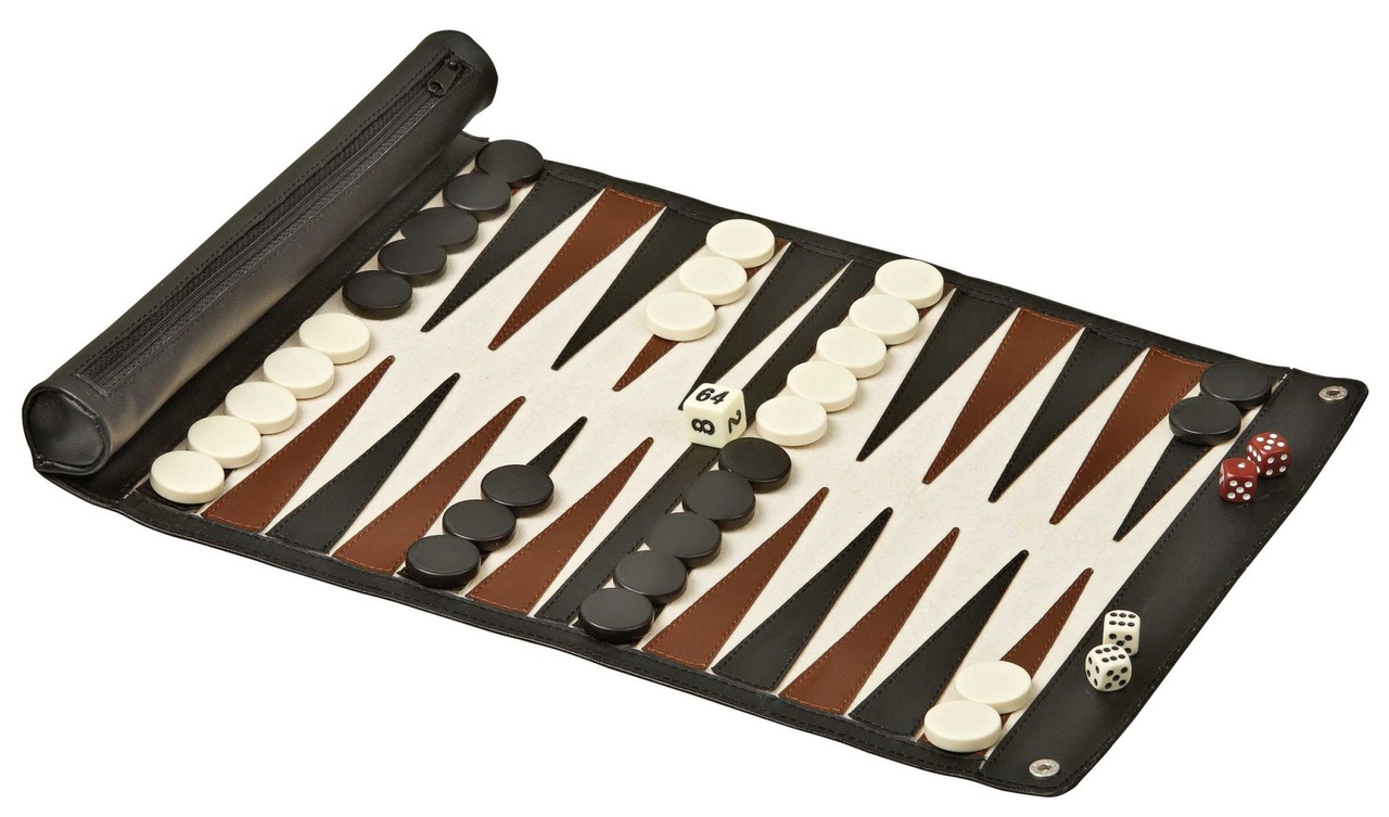 Roll Travel Backgammon,synthetic leather (1713)