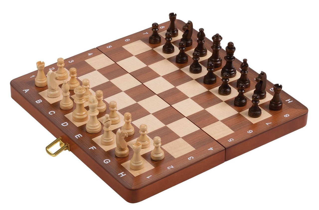 Chess cassette De Luxe, travel, field 30 mm, with numbers and letters (2711)