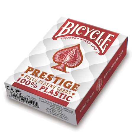 Bicycle Prestige Jumbo poker cards (Red or Blue), 100% plastic