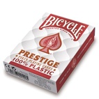 Bicycle Prestige Jumbo poker cards (Red or Blue), 100% plastic