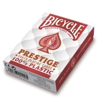Bicycle Prestige Jumbo poker cards (Red or Blue), 100% plastic