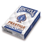 Bicycle Prestige Jumbo poker cards (Red or Blue), 100% plastic