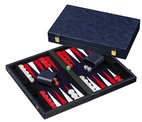 Backgammon: Blue, Medium, imitation leather (1734)