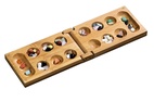Kalaha / Mancala, foldable, travel game, bamboo (3258)