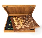 Walnut Burl Chess set 40x40cm with Modern Style Chessmen Manopoulos