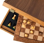 Walnut Burl Chess set 40x40cm with Modern Style Chessmen Manopoulos