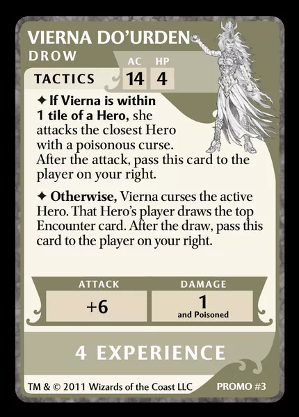 Dungeons & Dragons: The Legend of Drizzt Board Game – Vierna Do'Urden Promo