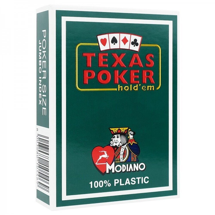 Modiano Poker 4 Jumbo Index Plastic cards (dark green)