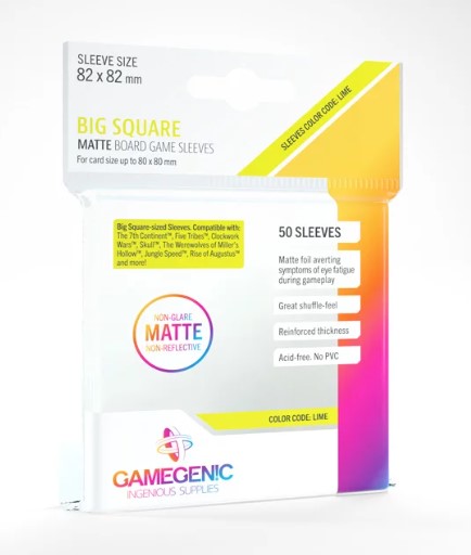 (82x82 mm) Gamegenic - Matte Big Square Sleeves