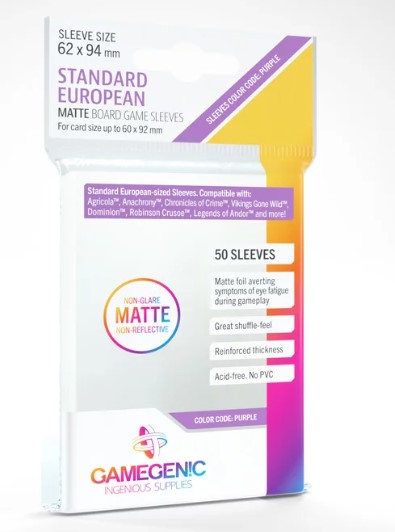 (62x94 mm) Gamegenic - Matte Standard European Sleeves