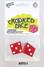 25MM TRANSPARENT CROOKED DICE