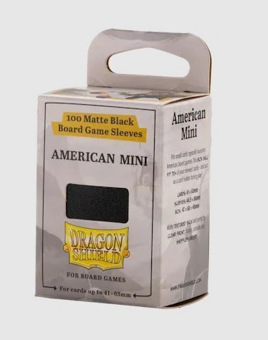 (41x63mm) Board Game Sleeves - American Mini Black Sleeves