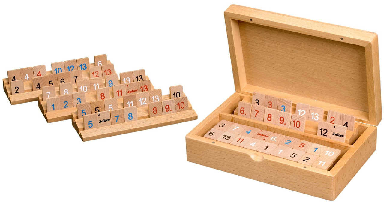Rummy, wooden cassette, small, magnetic lock(3608)