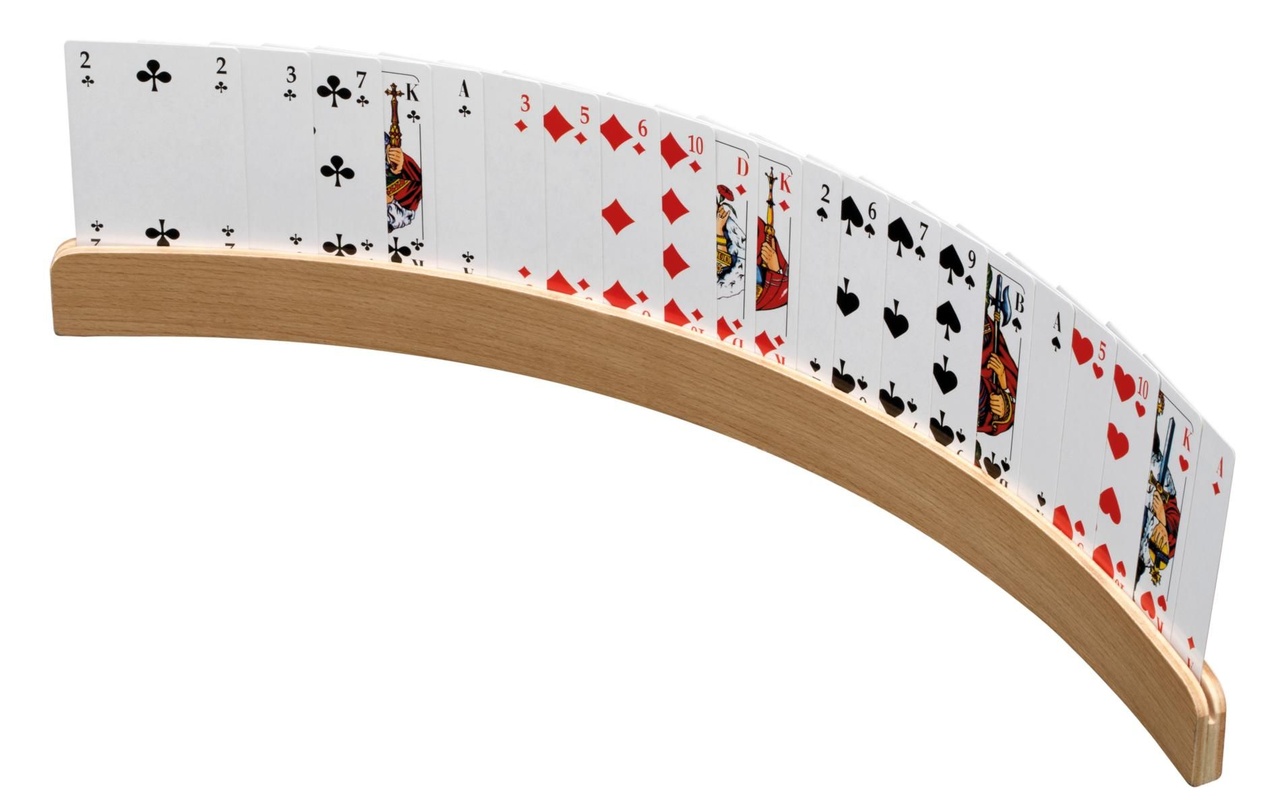 Playing card holder, wood, 50 cm  (6695)
