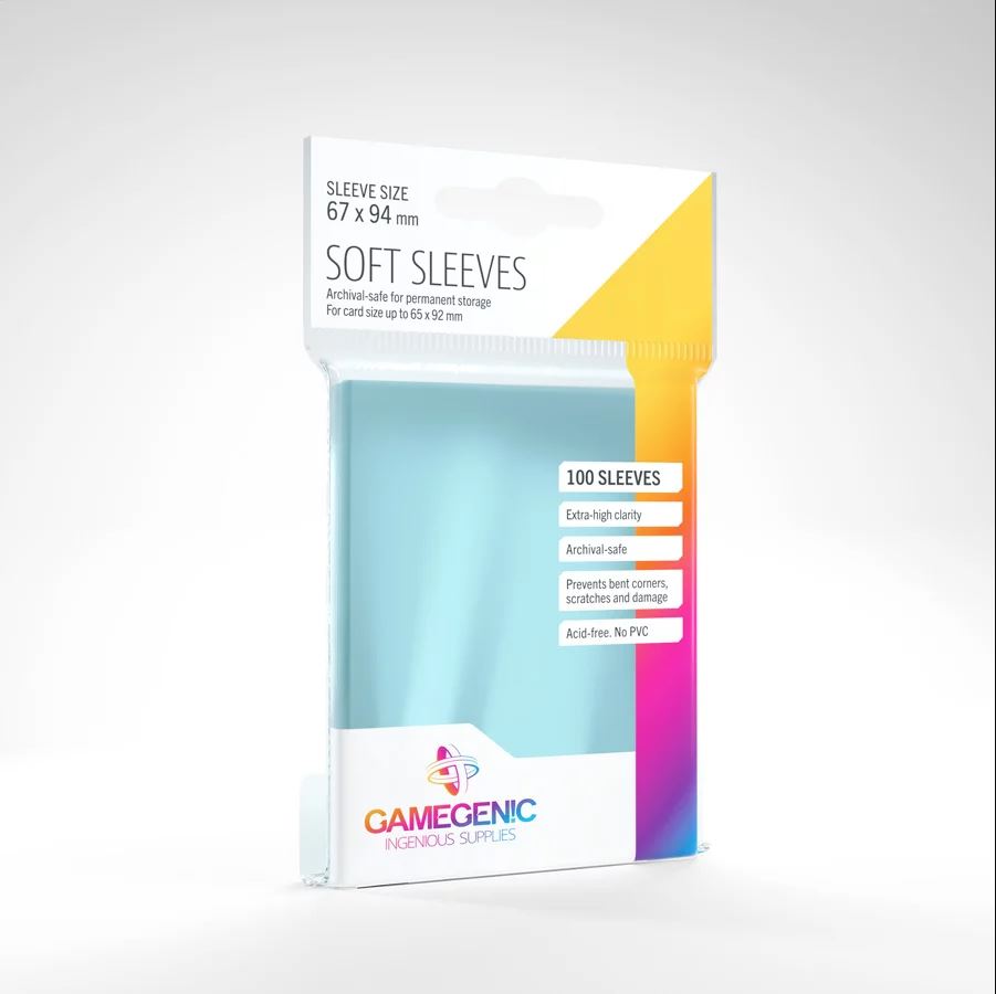(67x94 mm) Gamegenic - Soft Sleeves - Clear (100 Sleeves)