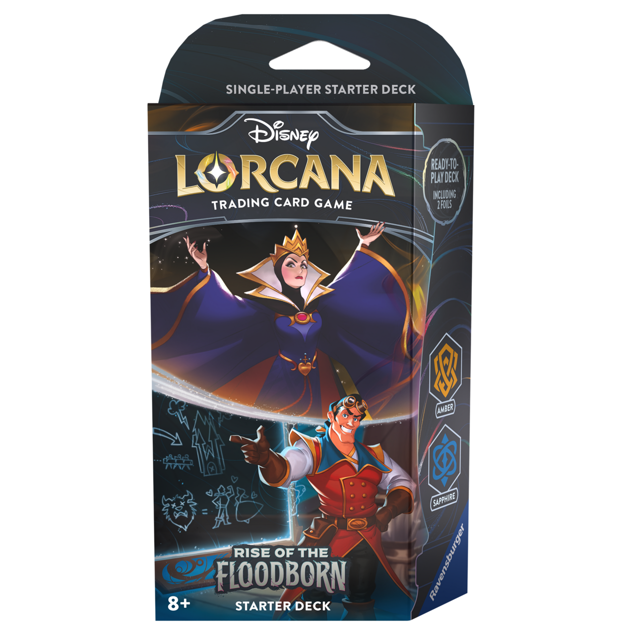 Disney Lorcana TCG: Rise of the Floodborn - Starter deck - Wicked Queen and Gaston (Amber & Sapphire)