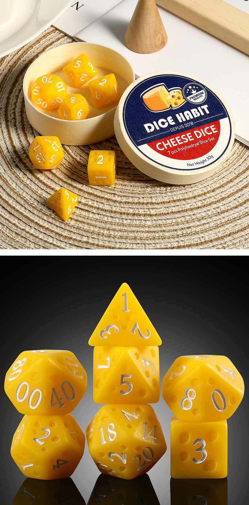 Resin Dice Set (7) Cheese