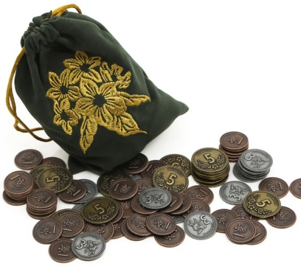 Metal Coin Set with Floral Theme - For any Board Game