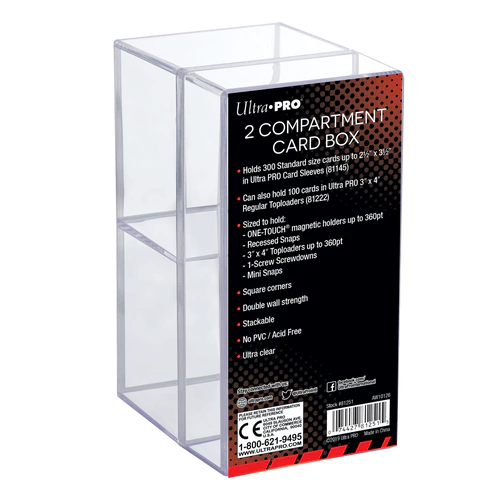Ultra Pro 2-Piece Clear Two Compartment Card Box