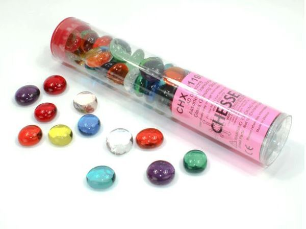 Glass Gaming Stones - Mixed Transulent Glass Stones (40)