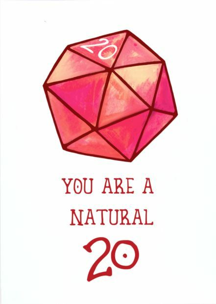 Gratulationskort  -  You are a natural 20